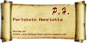 Perlstein Henrietta névjegykártya