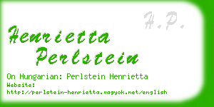 henrietta perlstein business card